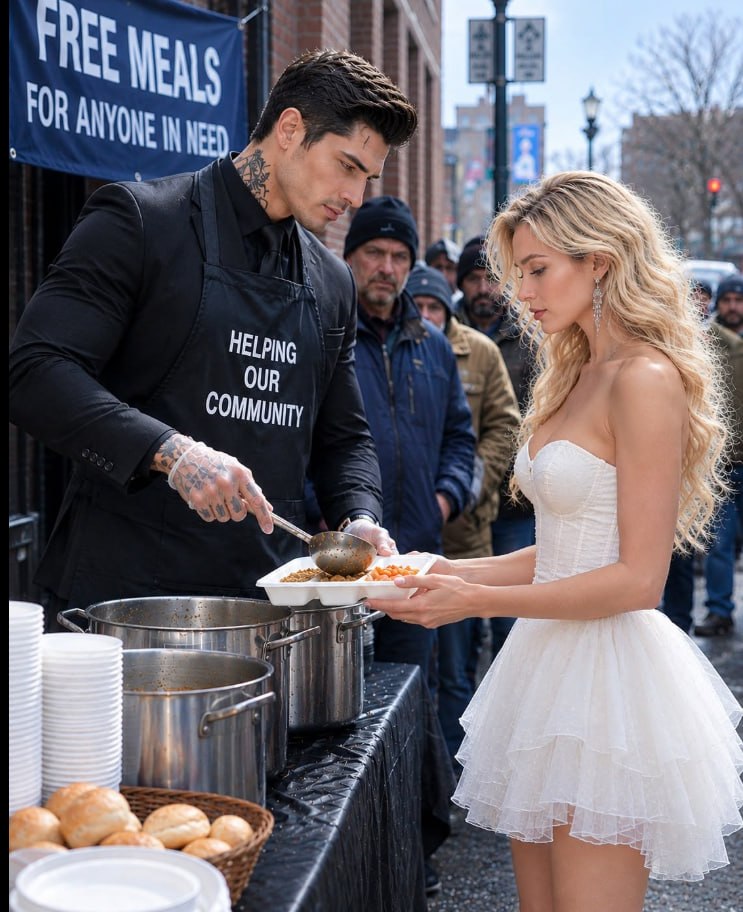 While handing out free meals, I recognized my ex-wife in line and mocked her, “Did the rich man you left me for finally abandon you?” She simply said, “Thank you,” and walked away with her plate. I followed her to the end of the street—and froze when I saw a four-year-old girl with my exact eyes.