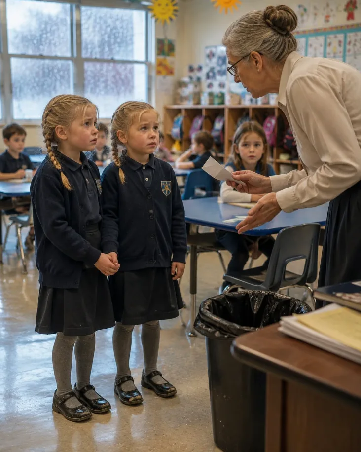 The rain outside the kindergarten window didn't arrive with a dramatic roar; it fell in thin, gray sheets that blurred the brick facade of Pine Hill Elementary and turned the playground gravel into a wet soup of mud and fallen leaves.