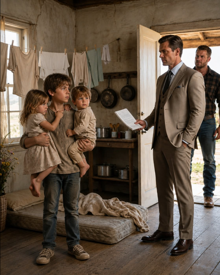 I returned to Tennessee to sell the crumbling house I had spent seventeen years trying to forget—only to find a frightened twelve-year-old boy and two children secretly living inside it. I gave them eight days to leave, but when he grabbed my arm and whispered, “Please don’t open that gate,” I realized someone wasn’t simply looking for them—he believed he had the right to take them.
