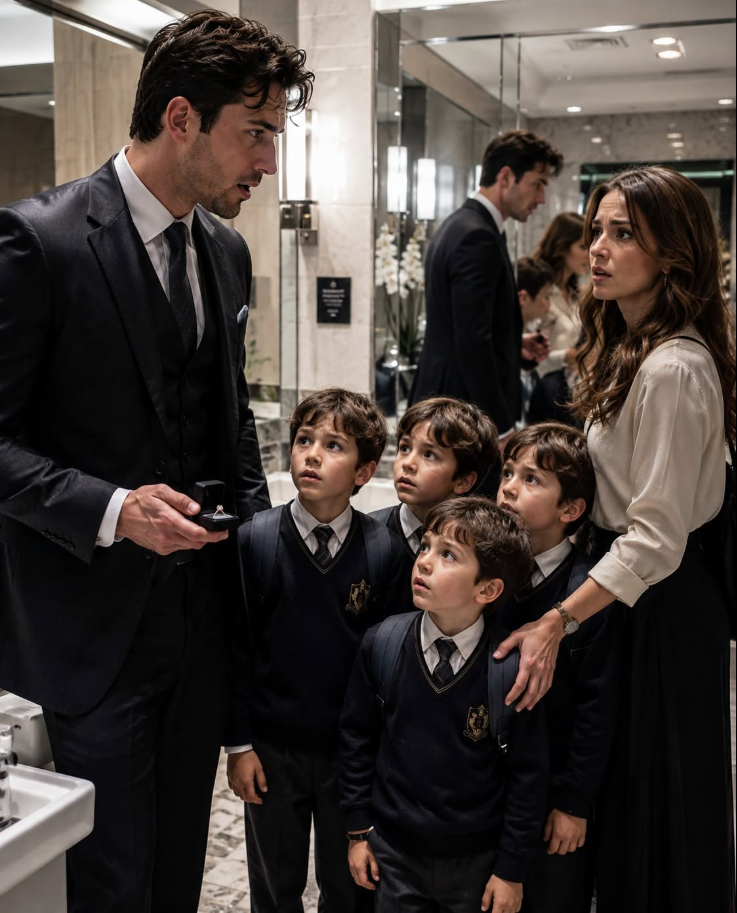 I walked into a restaurant restroom carrying an engagement ring for another woman, and five minutes later, four little boys with my face shattered everything I believed about my life. Before I made it back to my table, I realized someone had stolen six years from me—and the woman I never stopped loving had been raising four children who looked exactly like me.
