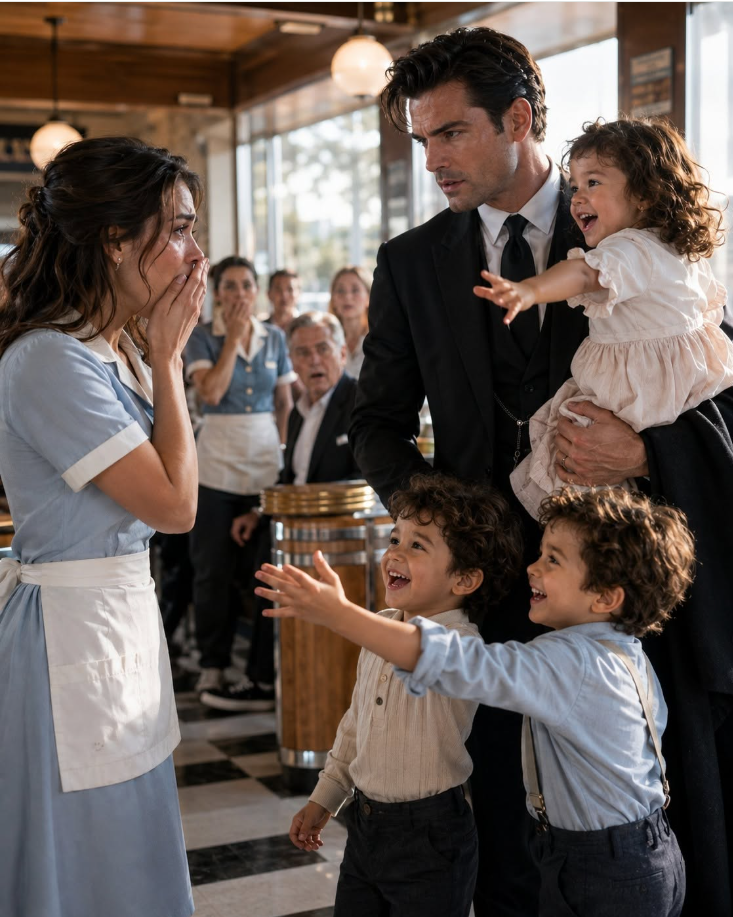 Three screaming babies suddenly stopped crying the instant they saw me. They reached for me, called me “Mama” in front of the most feared mafia boss in the state, and turned an entire diner silent. My manager mocked me for the babies I was told had died, everyone expected me to disappear for crossing a dangerous man, but no one knew the truth—the triplets staring at me had the same hazel eyes I remembered seeing in the mirror during my pregnancy.
