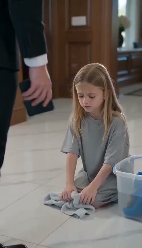 ***When I Stepped Into My Grand Foyer And Found My Daughter Scrubbing The Marble Floor...***
