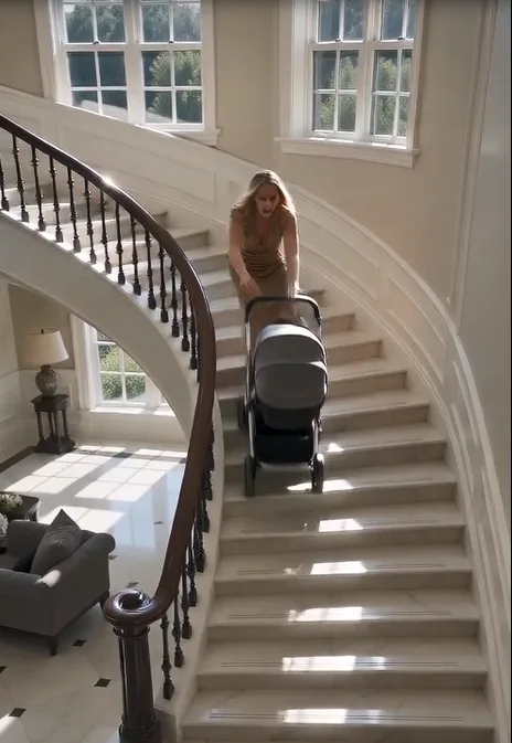 Adrian came home and saw every father’s worst nightmare. His baby’s stroller was on the floor near the staircase. Emma was crying.