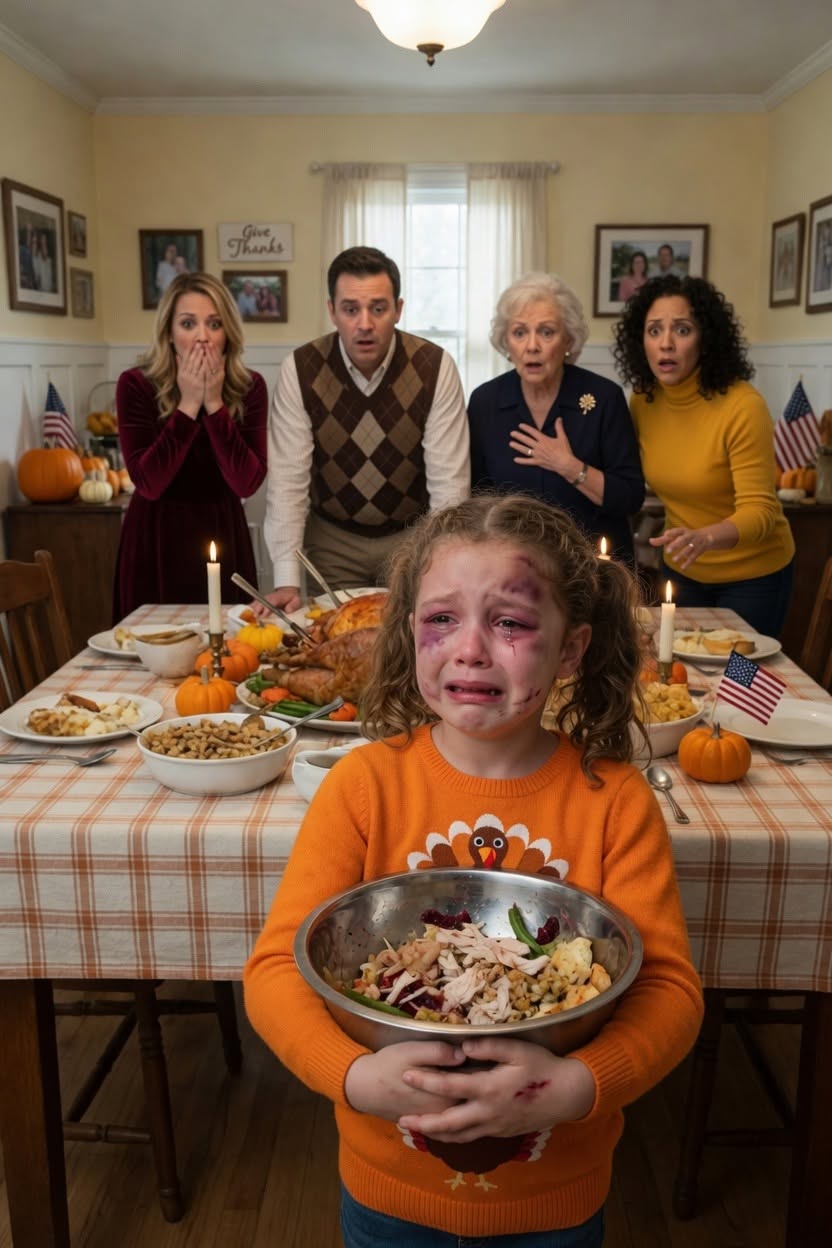 At Thanksgiving, My Family Gave Everyone Dinner — Then Passed My 8-Year-Old Daughter A Dog Bowl With Scraps. My Brother Said, “Dogs Eat Last — You’re The Household Dog.” She Ran Away Crying. I Went After Her. Two Days Later, Each One Of Them Woke Up To Something That Made Them Scream...