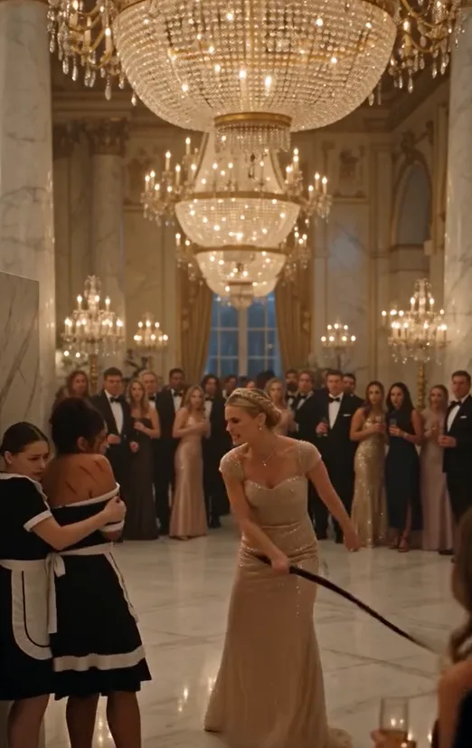 **The Mafia Boss Walked In as His Fiancée Whipped the Plus-Size Maid—Then the Entire Ballroom Froze**