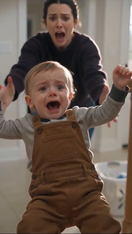 “DON’T BELIEVE HER! LOOK WHERE HE’S POINTING!”—Then the Father Saw the Camera Above the Stairs 3
