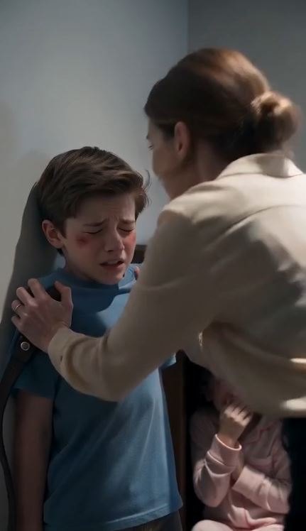 I Came Home Early And Caught My Wife Raising A Leather Strap Over My 8-Year-Old Son—Then He Whispered, “Dad… She’s Looking For My Sister.”