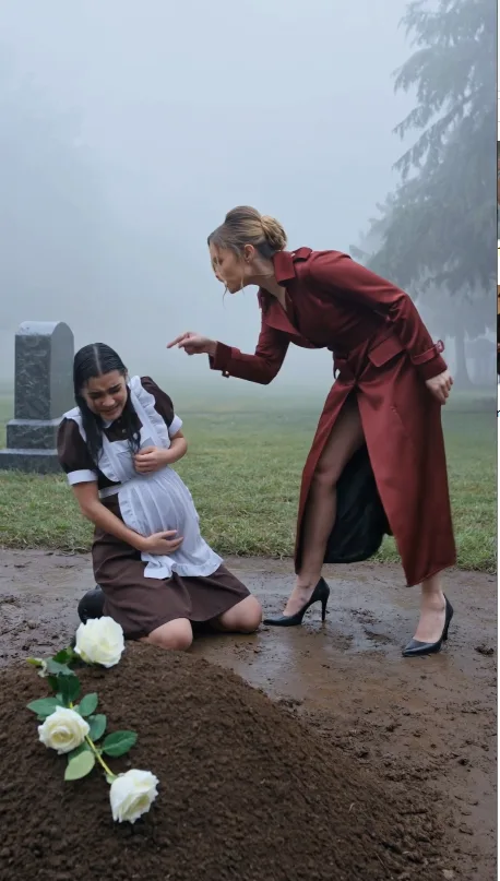 "Pregnant Maid Slapped At Her Mother's Grave By A Senator's Daughter — Then The Mafia Boss Who Fathered Her Child Walked Through The Cemetery Gate