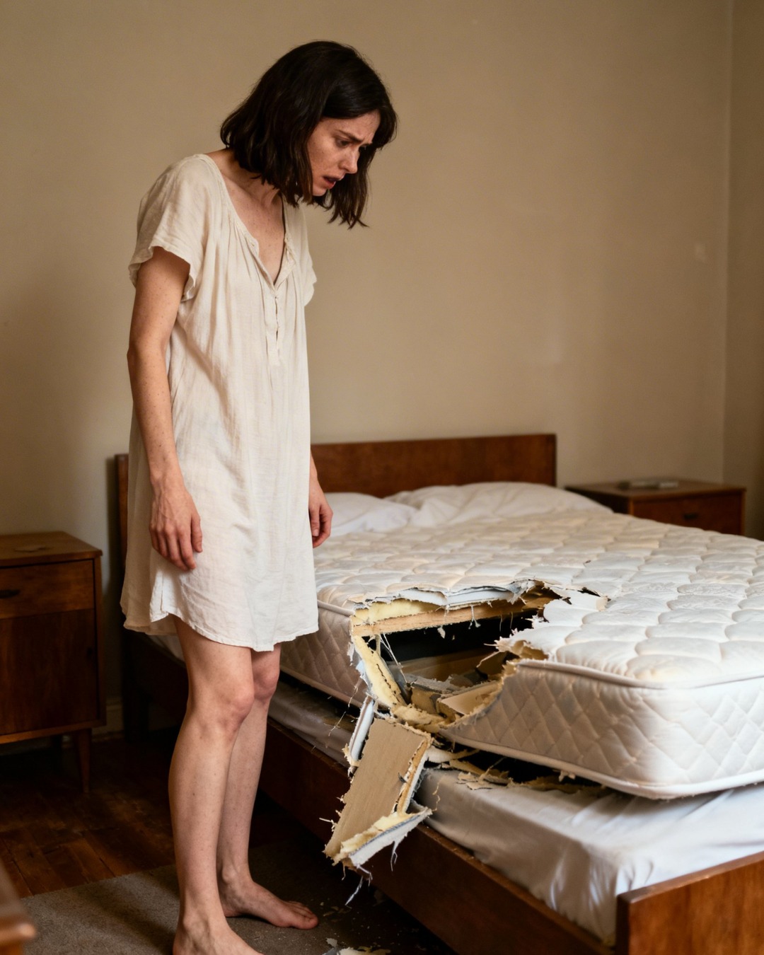 For three months, every night as I lay down next to my husband, I noticed a strange and nauseating smell… and every time I tried to clean the bed, he got angry. When he went on a business trip, I cut open the mattress, and what I found inside left me frozen