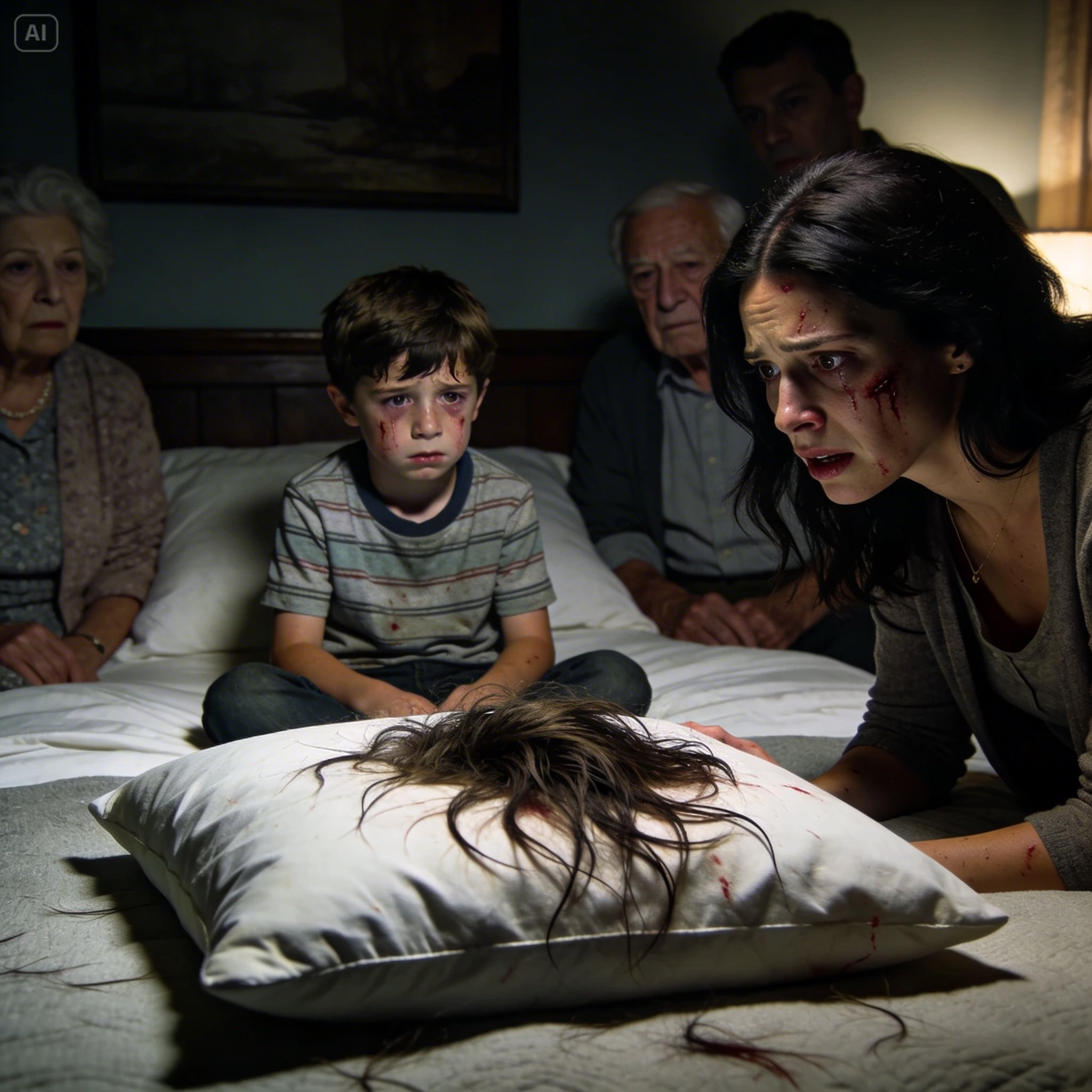 I left my son in my parents’ care while I was on a business trip. But when I returned, he wouldn’t speak at all. The next morning, I found his pillow covered with hair. Shocked, I asked, “What happened?” He started trembling and whispered, “Grandma and Grandpa…” Without wasting another second, I called the police