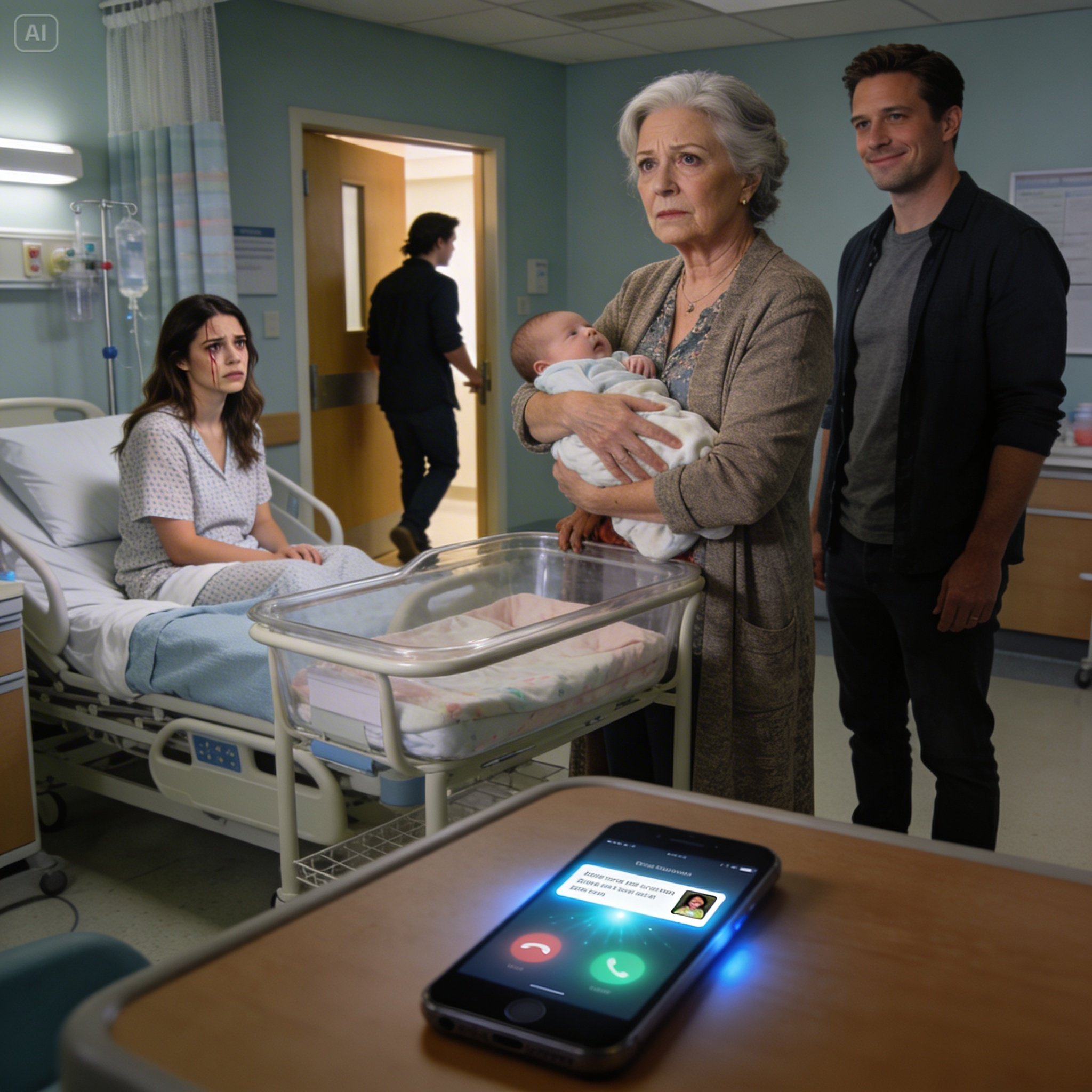 Right after I gave birth, my mother-in-law held my baby in her arms and said, “You’re no longer needed. From now on, I’m the mother.” My husband laughed and added, “You were only here to give birth. A baby machine. That’s all.” I left the room in silence. The next morning, his phone buzzed with a message and an attachment that changed everything