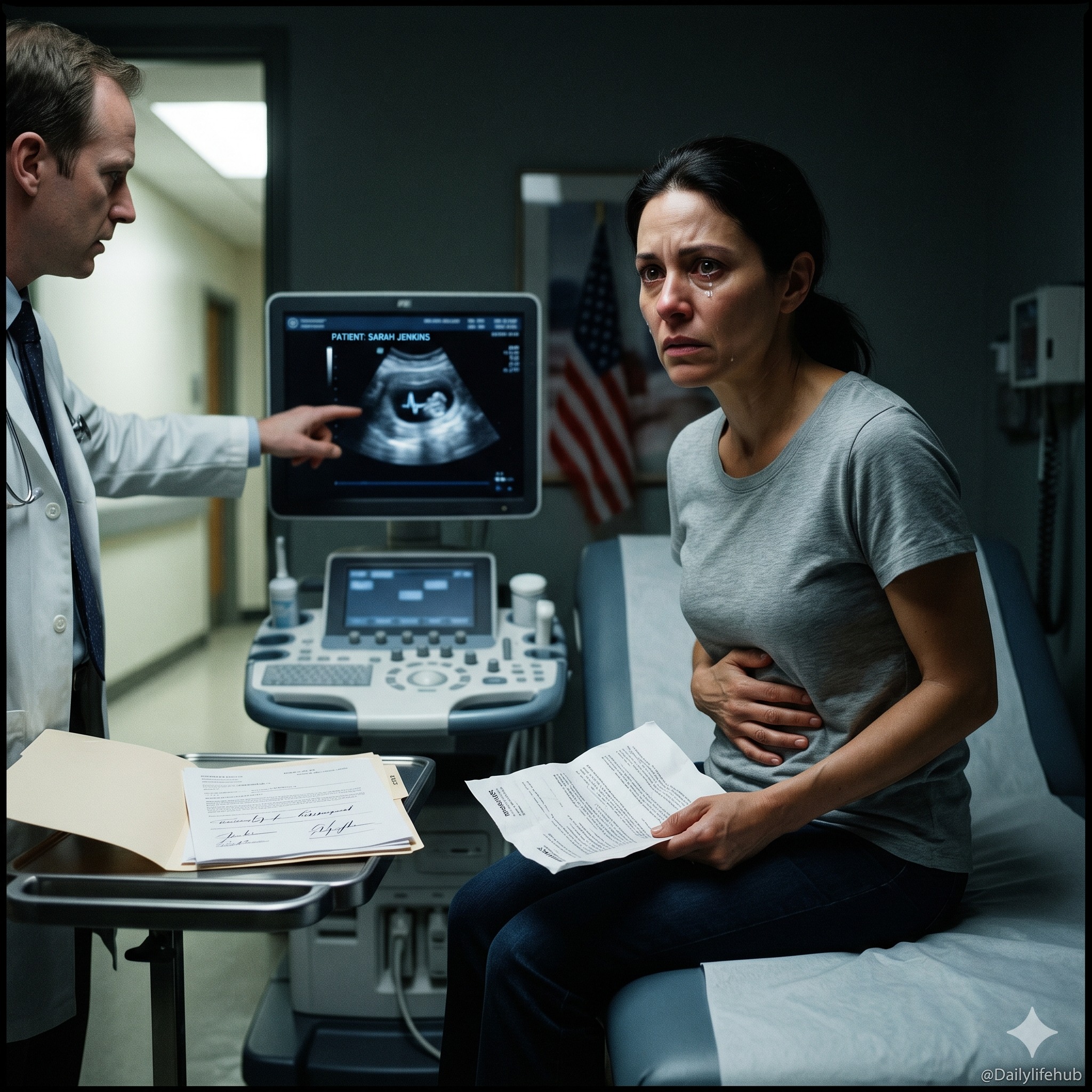 AT 45 I GOT PREGNANT FOR THE FIRST TIME. AT MY ULTRASOUND, THE DOCTOR WENT PALE