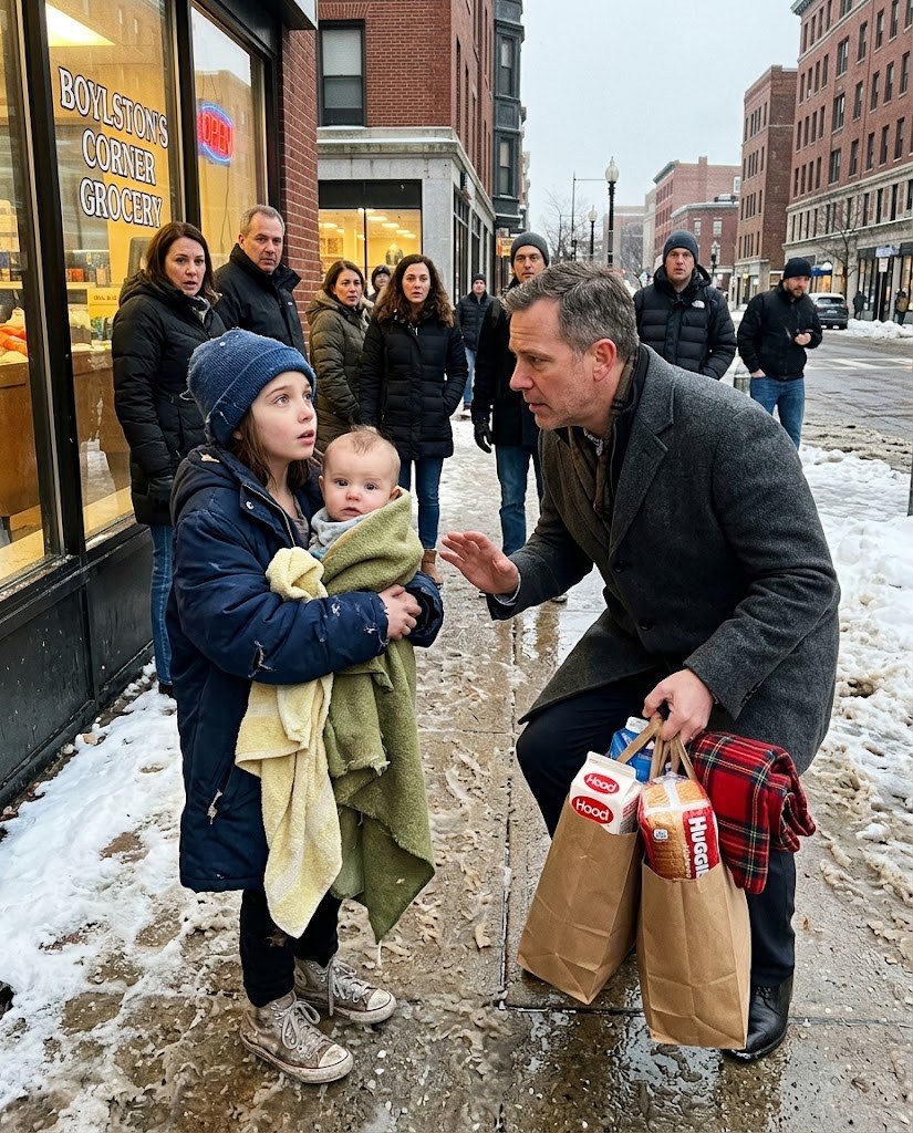 A homeless girl begged a millionaire, “Please, I’ll pay you back when I grow up, just one box of milk for my baby brother.” What he said next left everyone silent...