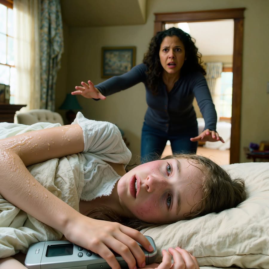 “You’re Just Being Dramatic,” My Mom Said As My Fever Hit 104.7 And They Left Me Home Alone Anyway. Hours Later, My Phone Died In My Hand, I Collapsed Trying To Reach The Door, And Someone I Didn’t Know Walked Into The House. By The Time The Paramedics Arrived, My Neighbor Was Shoutin