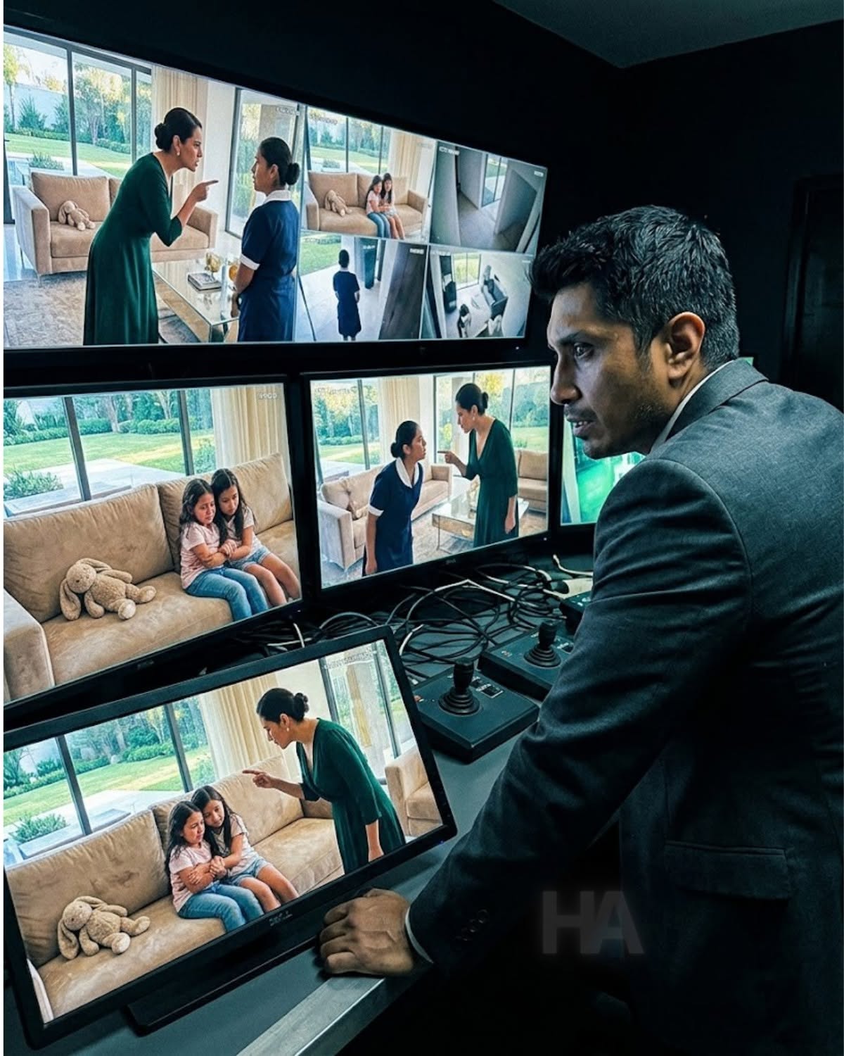 THE BILLIONAIRE PRETENDED TO LEAVE FOR EUROPE… BUT WHAT HE SAW ON THE HIDDEN CAMERAS BETWEEN HIS HOUSEKEEPER AND HIS DAUGHTERS LEFT HIM FROZEN