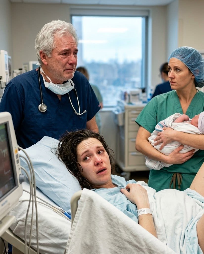 She walked into the hospital alone to give birth… and minutes after her baby arrived, the doctor looked at him — and suddenly broke down in tears.