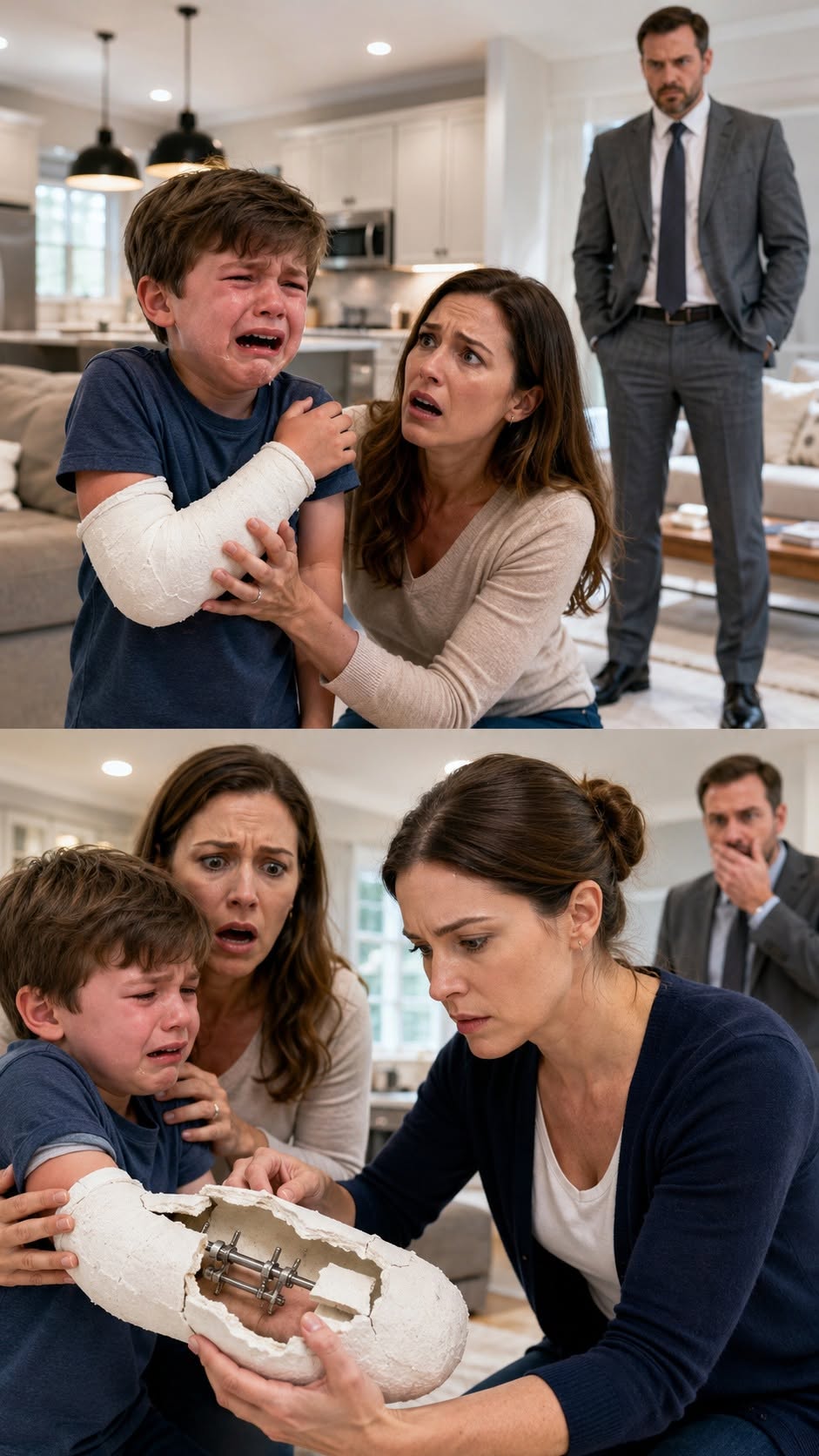“Cut off my hand!” Noah begged, tears spilling over the cast his stepfather swore was healing him. I was only the nanny—quiet, invisible, easy to dismiss—until I heard Victor whisper, “One more scream and your mother signs everything away