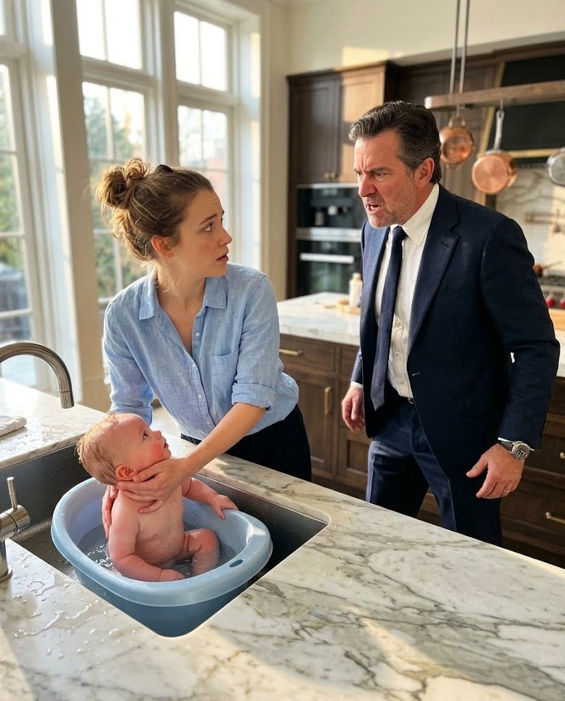 The billionaire fired the housekeeper for bathing his baby in the kitchen sink… minutes later, his son stopped breathing
