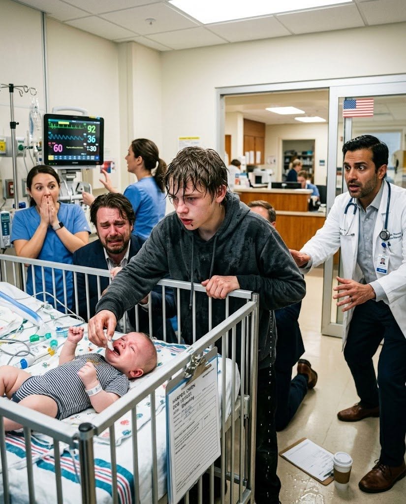 Doctors had just declared a billionaire’s baby dead. Then a homeless boy suddenly burst in, did something nobody expected… and within seconds, the whole room erupted in screams.