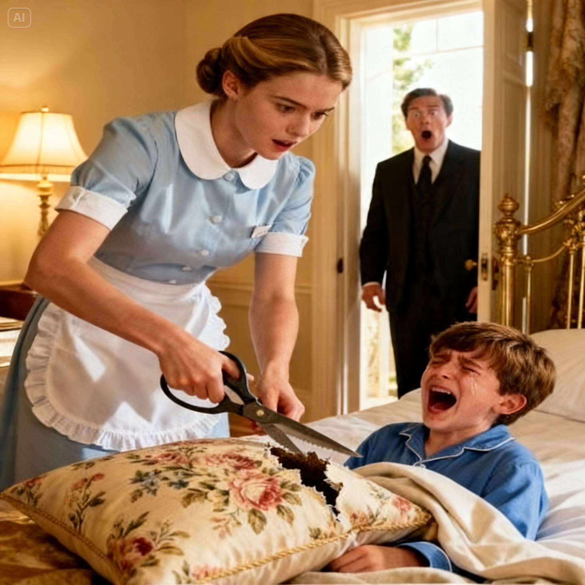 MILLIONAIRE’S SON SCREAMED IN HIS SLEEP EVERY NIGHT… UNTIL THE NANNY OPENED HIS PILLOW AND SAW THE SH0CKING TRUTH