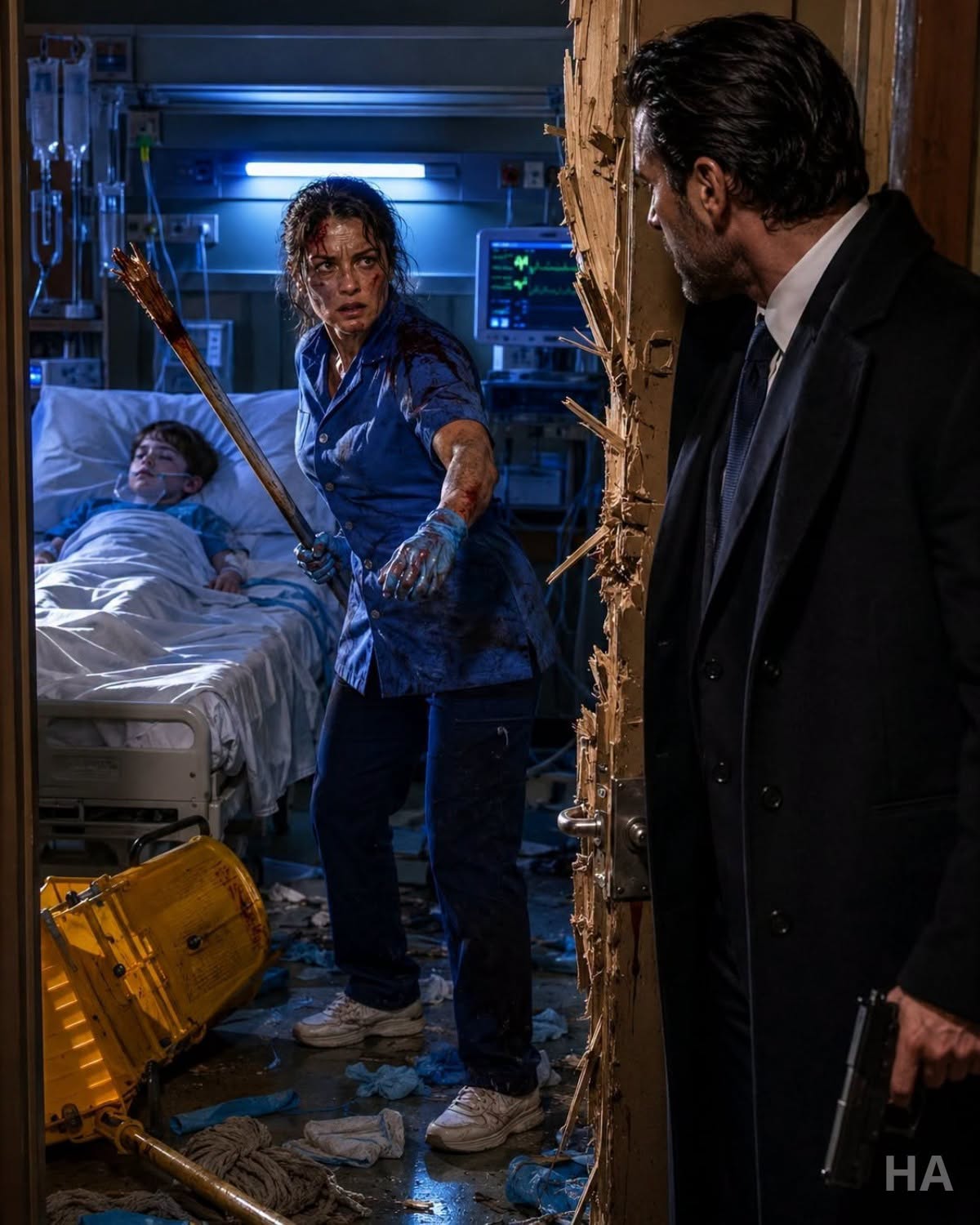 The Mafia Boss Stormed Into the Hospital to Kill Whoever Threatened His Son—But Found a Bleeding Janitor Guarding the Boy With a Broken Mop