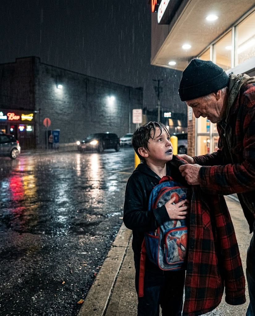 A security guard shoved a freezing 7-year-old into the midnight rain because his single mother couldn't afford a babysitter