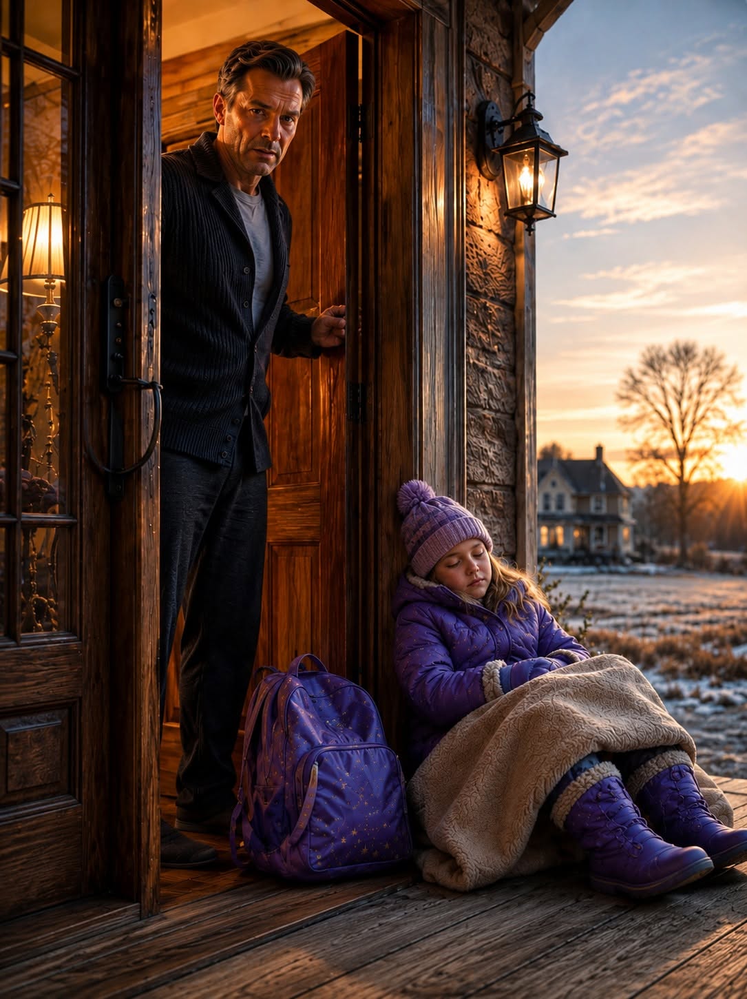 Millionaire Found a Little Girl Sleeping on His Porch at 3 AM—Then Her First Words Shattered Him