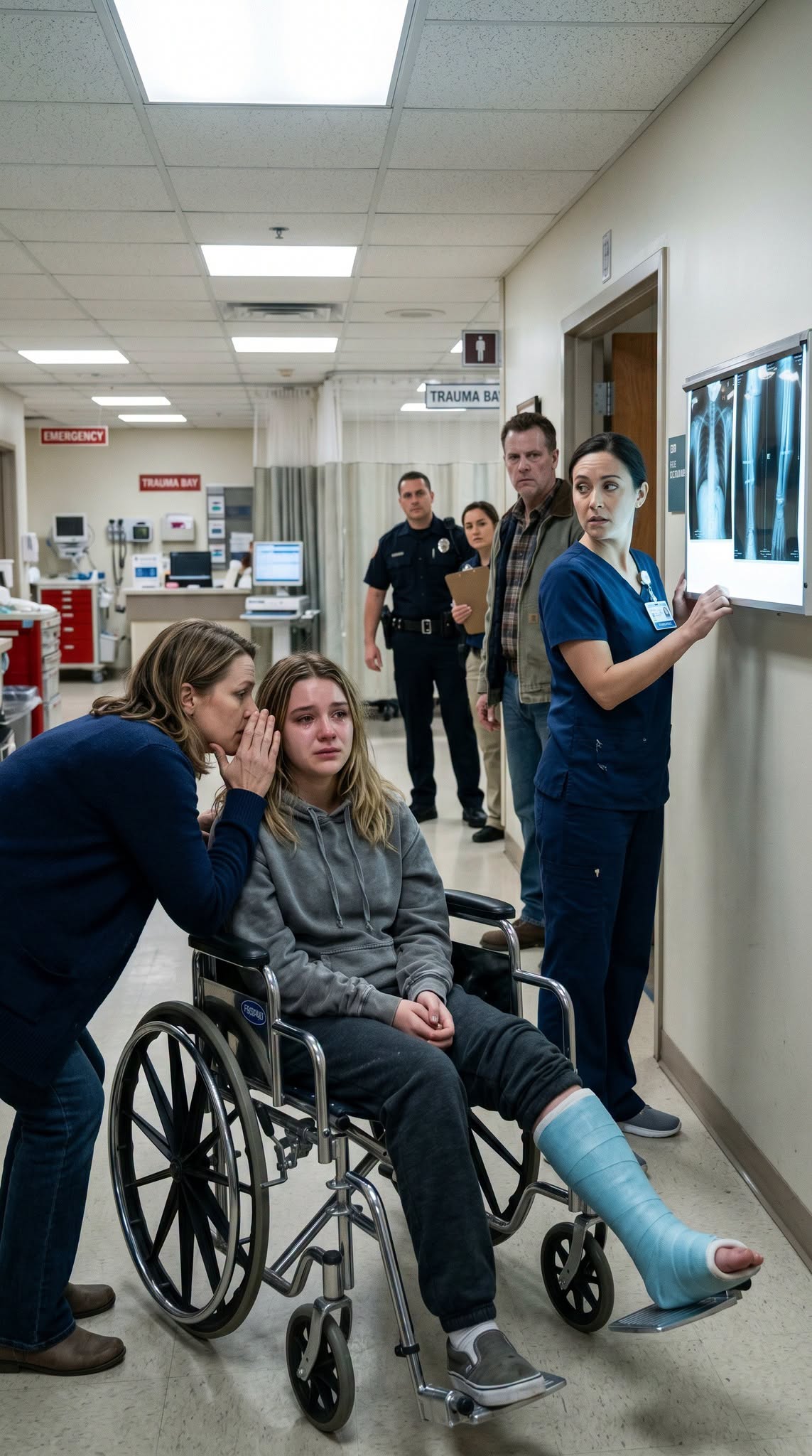 After my stepfather broke my leg, Mom squeezed my hand at the hospital and whispered, “Please lie