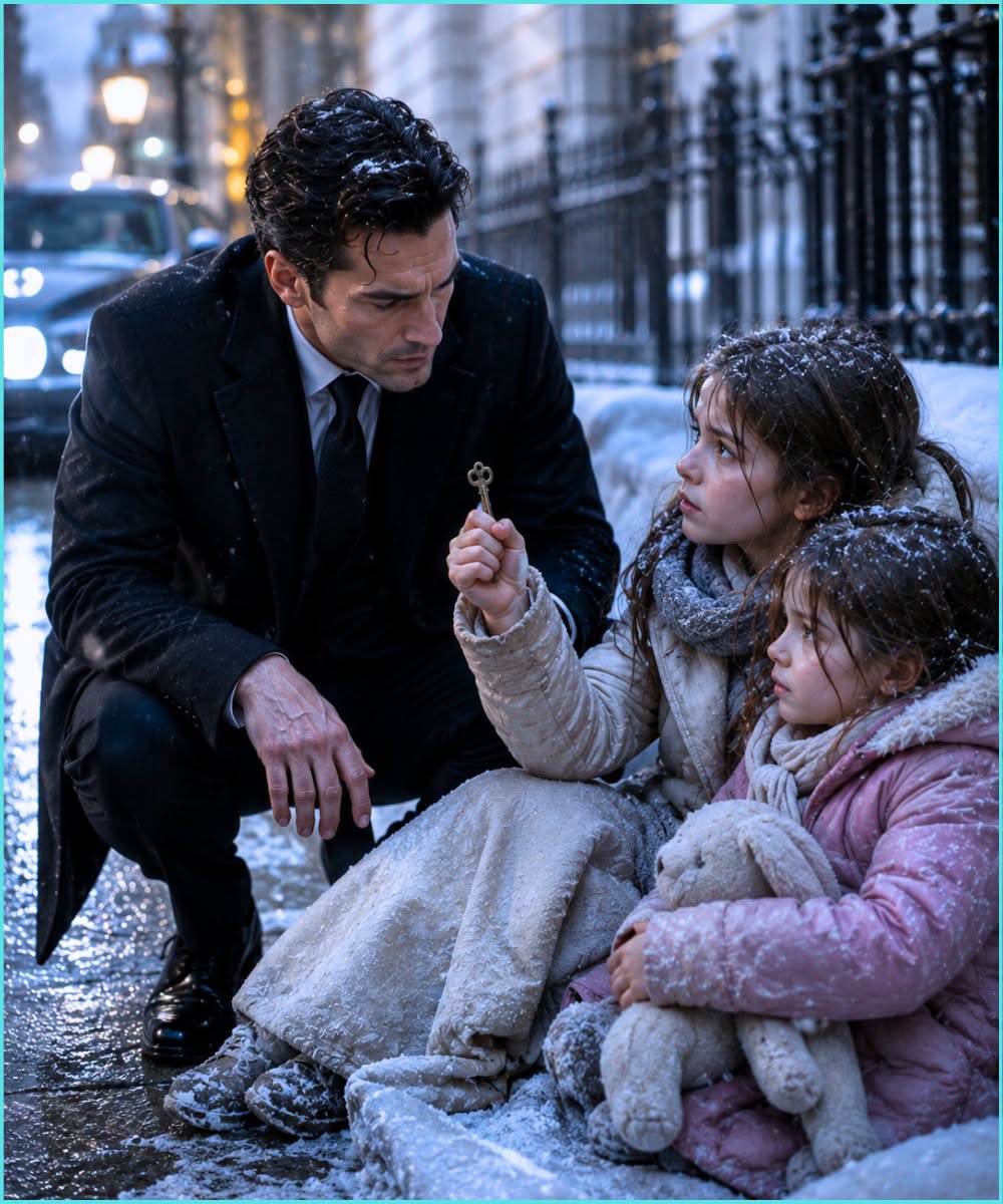 The Millionaire Found Two Little Girls Freezing Alone—Then the Key in the Older Sister's Fist Exposed a Terrifying Secret