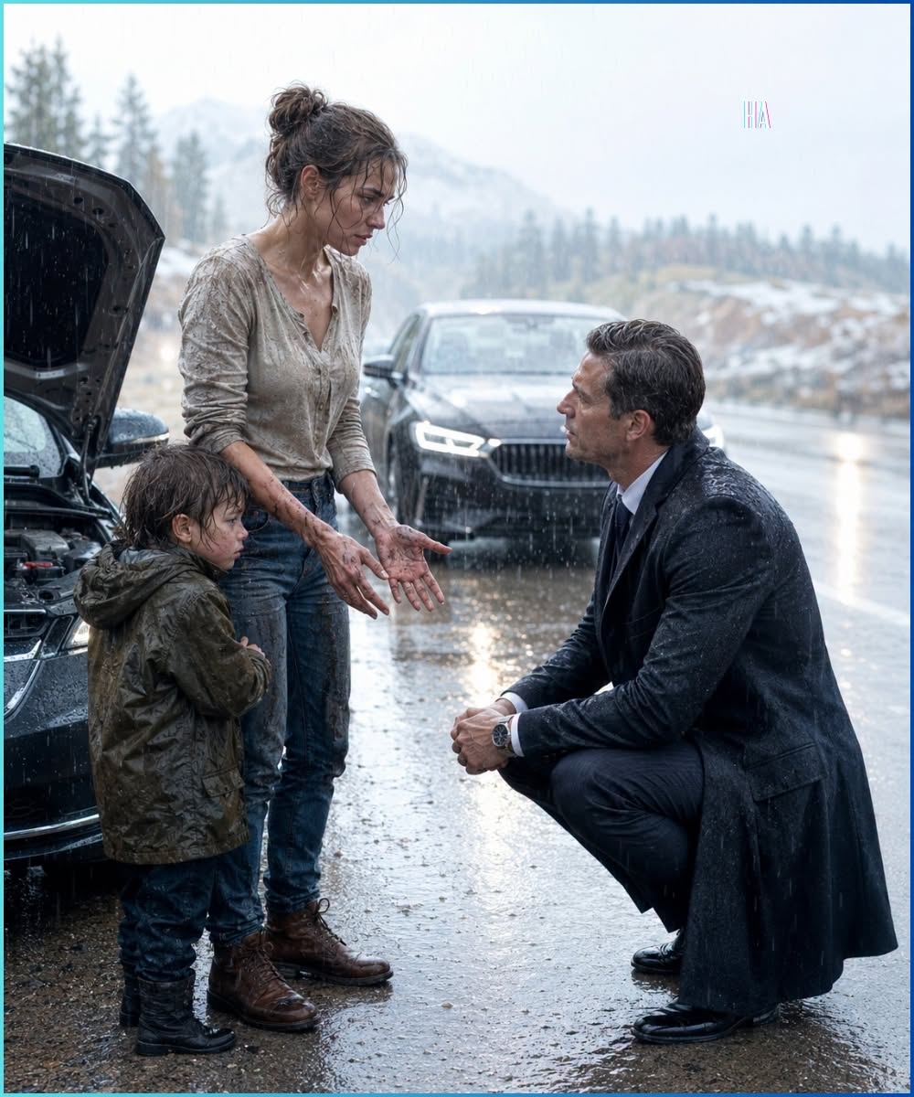 He Stopped for a Stranded Single Mom in the Rain and Realized Her Scarred Hands Could Destroy His Empire