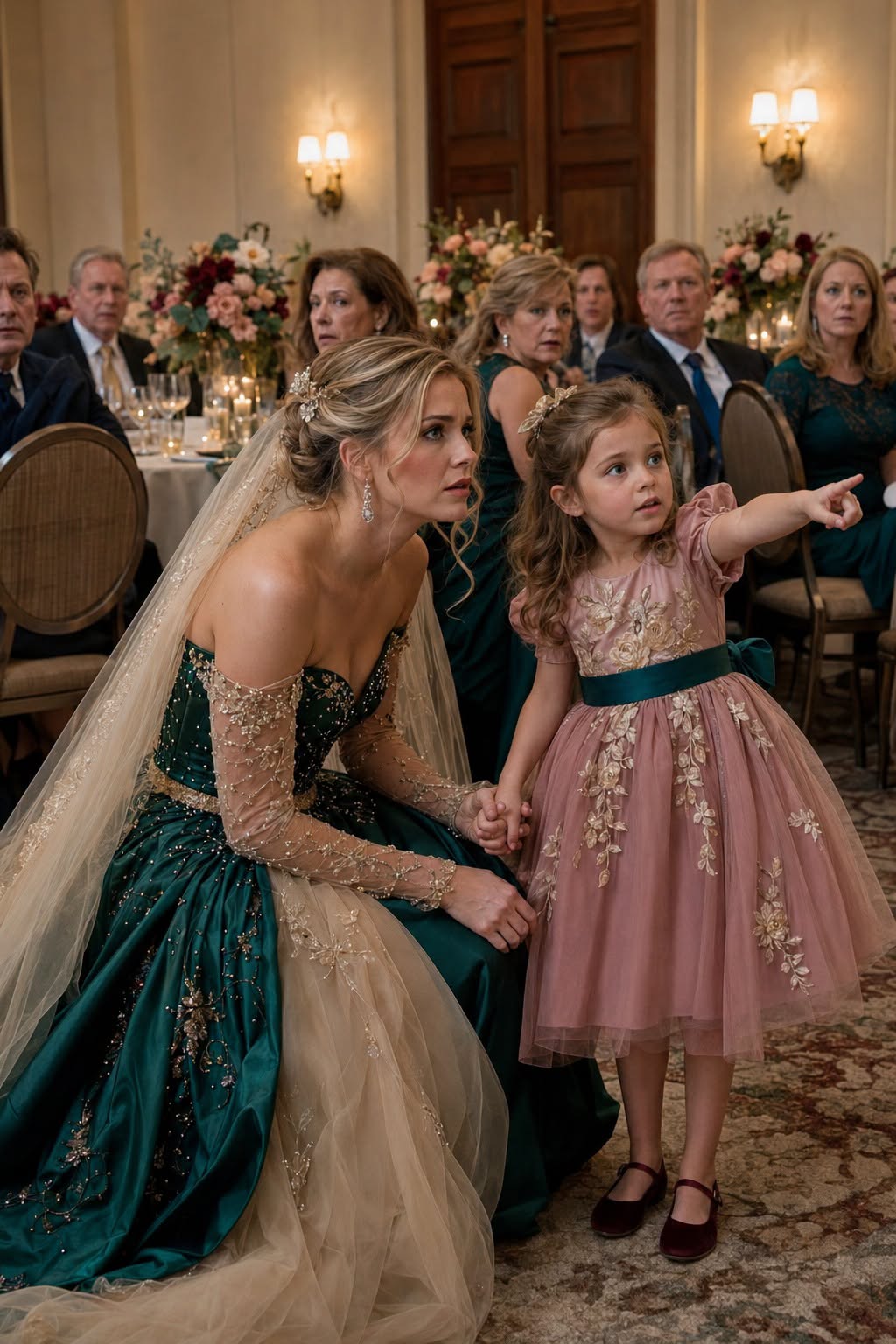 My daughter tugged on my wedding dress and said, "I saw new Daddy and Uncle Peter do something bad" — what I did next shocked all 200 guests.