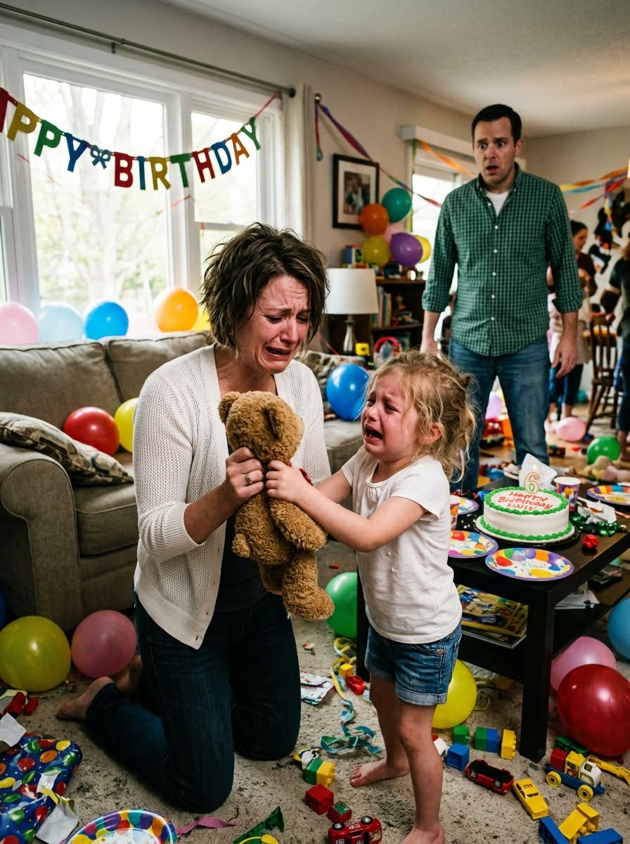 "My in-laws sent my 6-year-old daughter a cute brown teddy bear for her birthday. She smiled for a second, then suddenly froze and asked