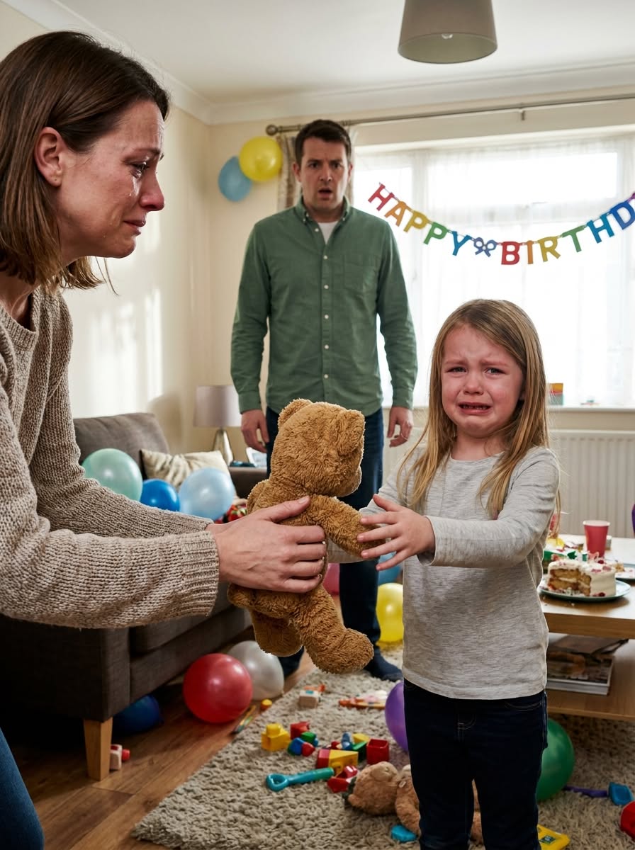 Before my six-year-old daughter even finished unwrapping her birthday gift from my in-laws, she hugged the little brown teddy bear with a huge smile