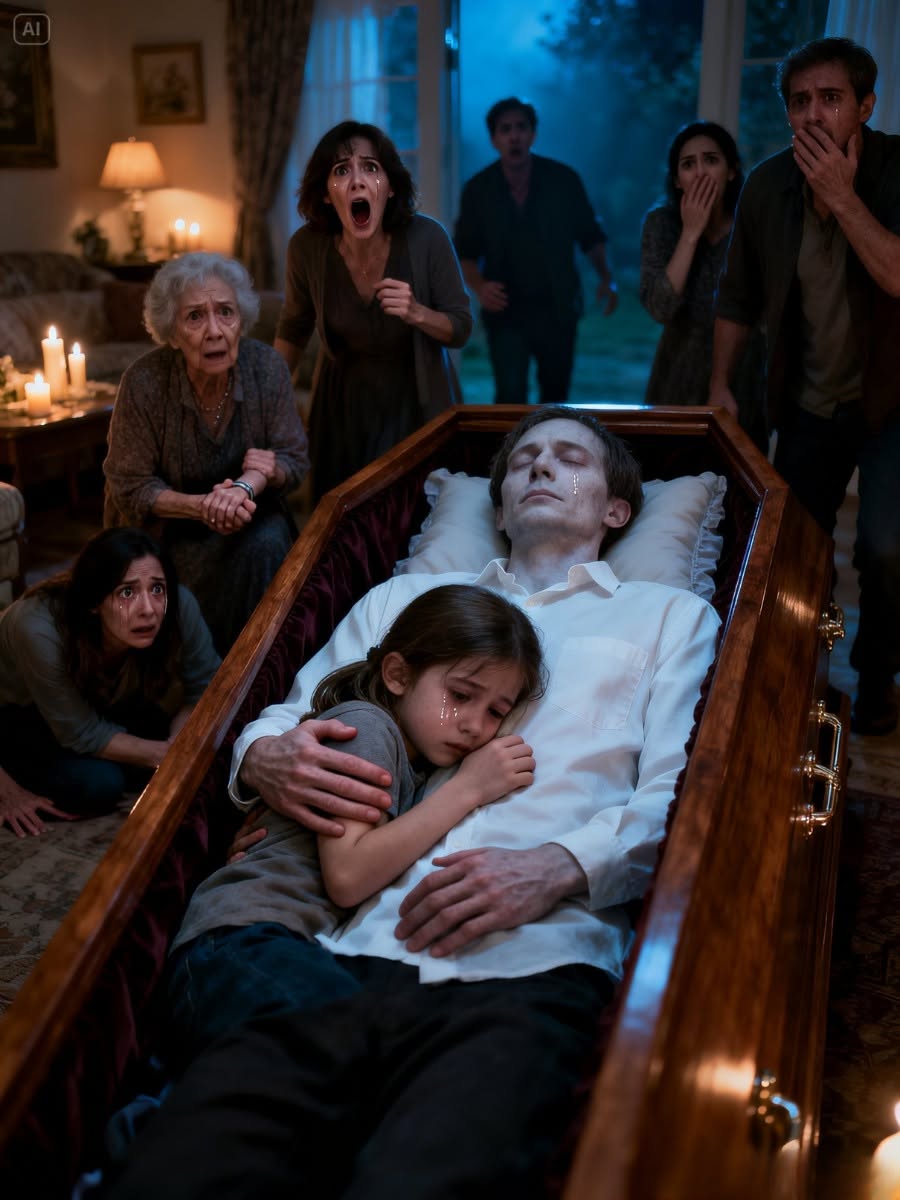 An eight-year-old girl stayed by her father's casket for hours… Then something happened that left everyone paralyzed.