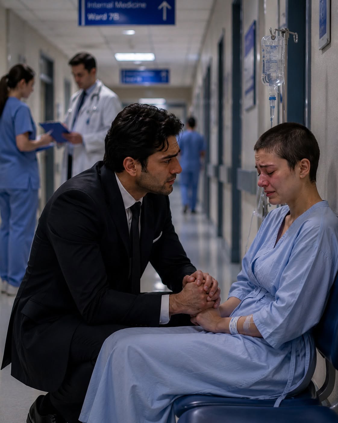 Two months after my divorce, I found my ex-wife sitting by herself in a hospital corridor…