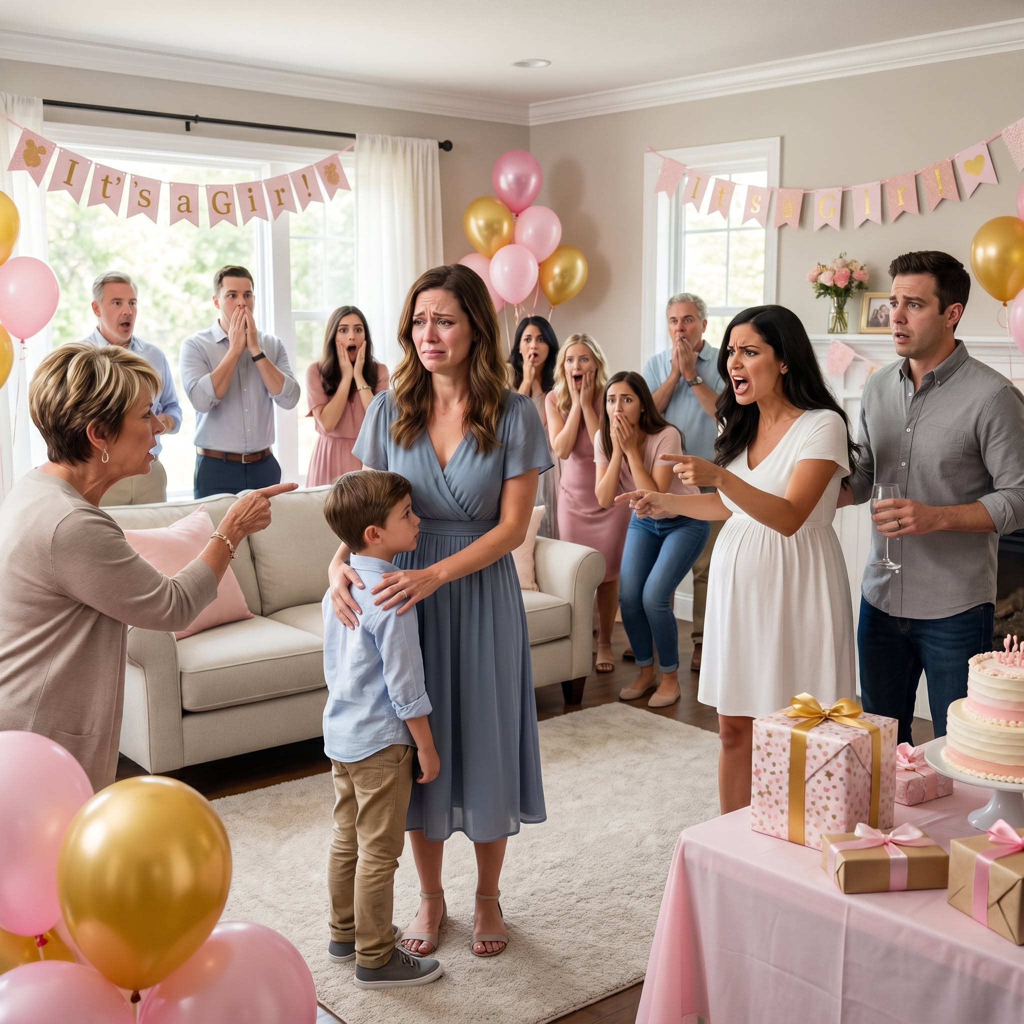 At My Sister’s Baby Shower, She Humiliated Me In Front Of Everyone While Mom Took Her Side. But Then My 8-Year-Old Son Stood Up And Asked One Question About Uncle Mike That Made The Whole Room Freeze.