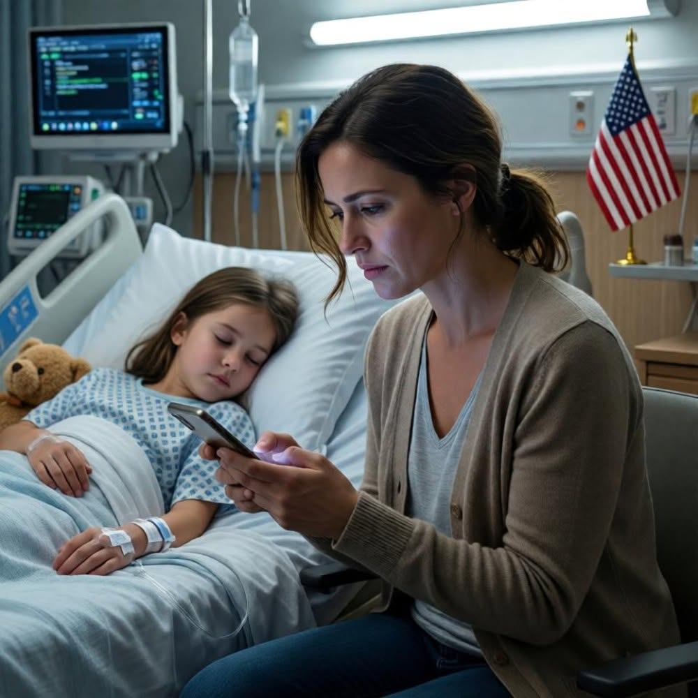 I was sleeping in a hospital chair while my daughter fought for her life. the family group chat was dead silent