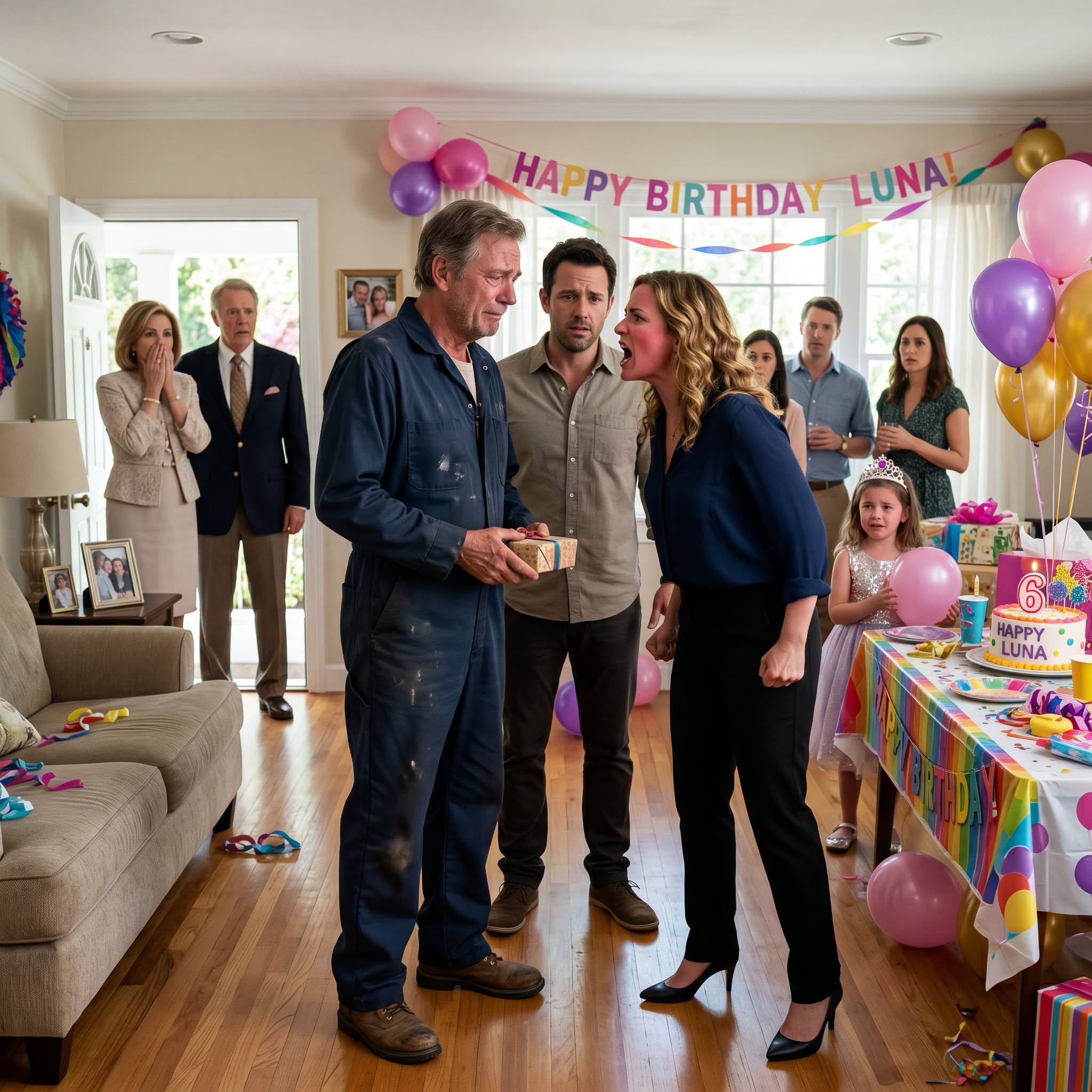 My daughter-in-law told my father to wash properly before his granddaughter’s party because he smelled like grease. She wanted to hide him from her parents, but she forgot one thing, she had been living rent-free in his house for two years...