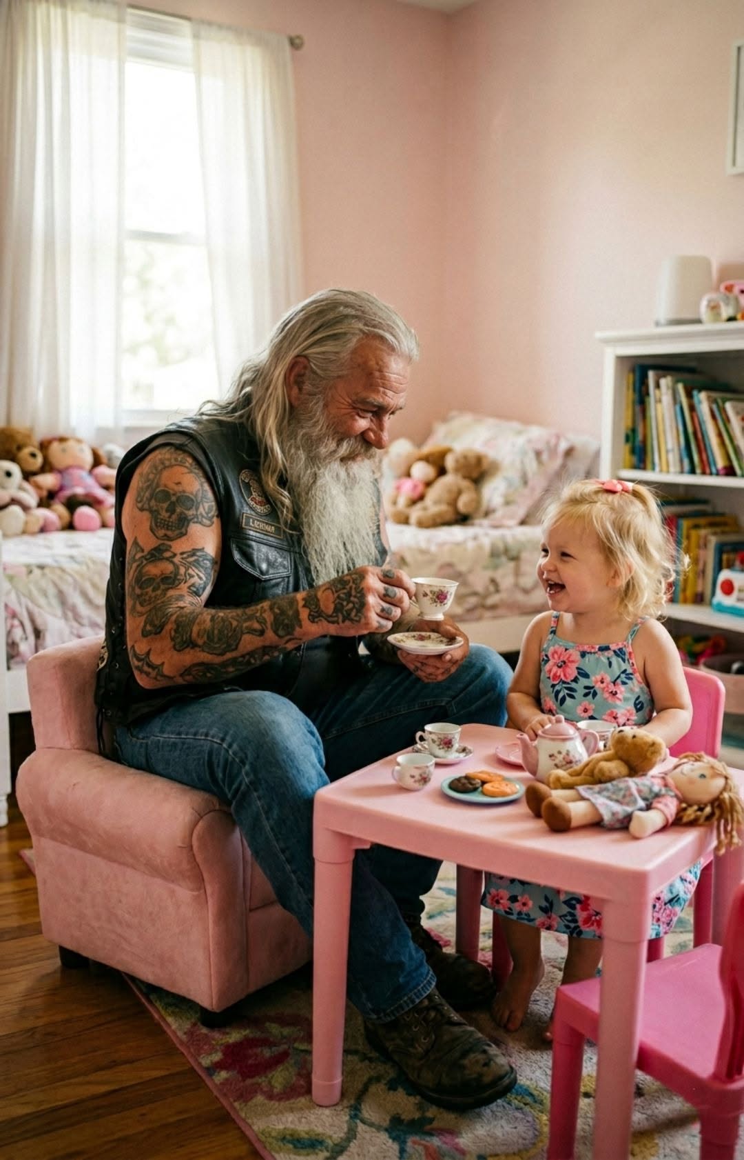 I came out of the shower to a house that had gone completely quiet, and when I crept down the hall to check on my four-year-old
