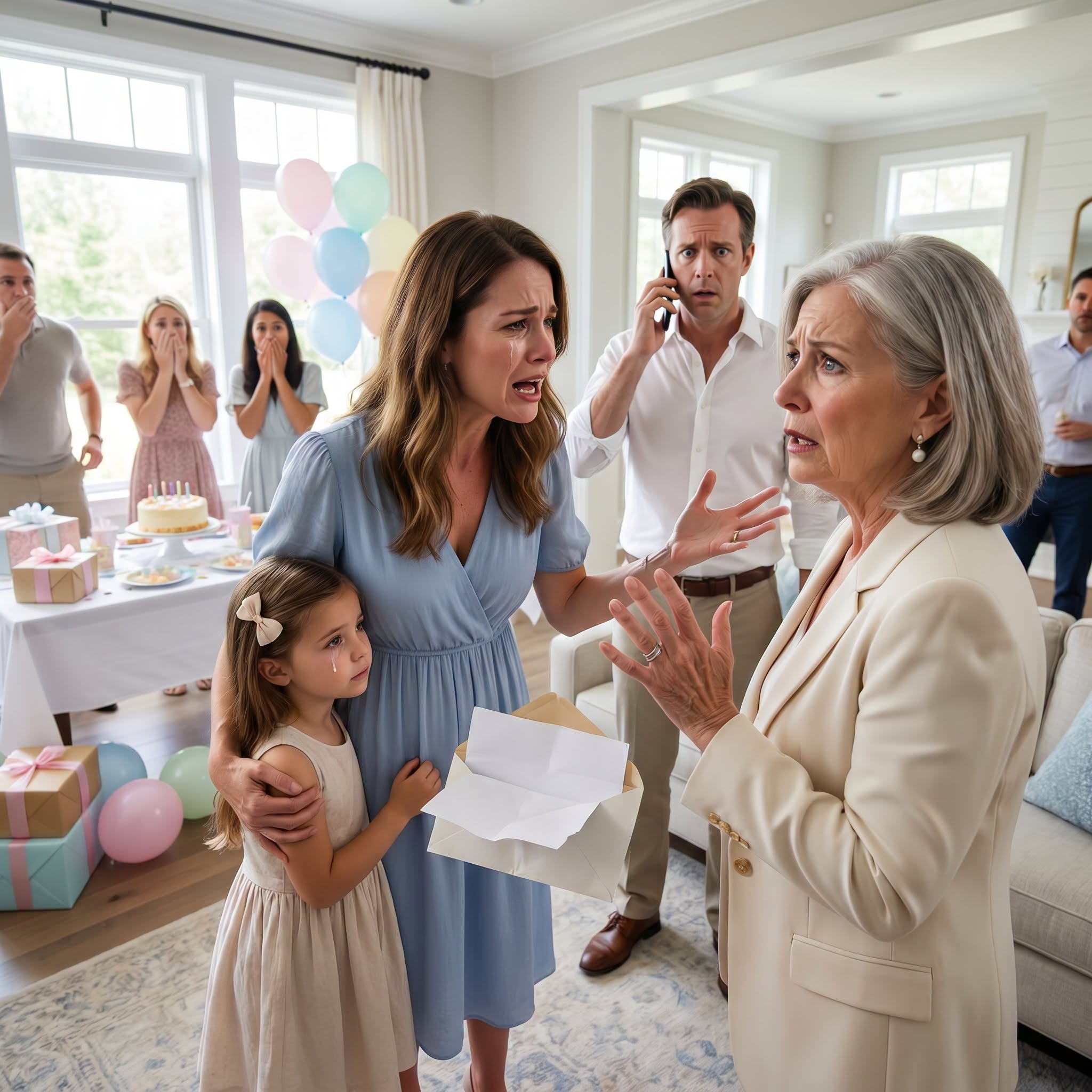 My mother-in-law made a show of giving my daughter a thick birthday envelope, then I opened it and found only scraps of paper and 73 pesos. My husband laughed it off, until I overheard the phone call that exposed everything...