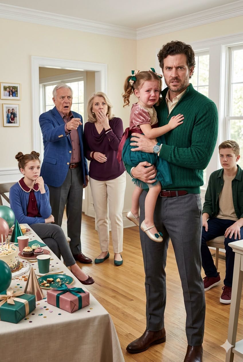 At my husband’s birthday dinner, his mother told our seven-year-old daughter to leave the table because she needed space for his “real children.” Then she pushed her out of the room