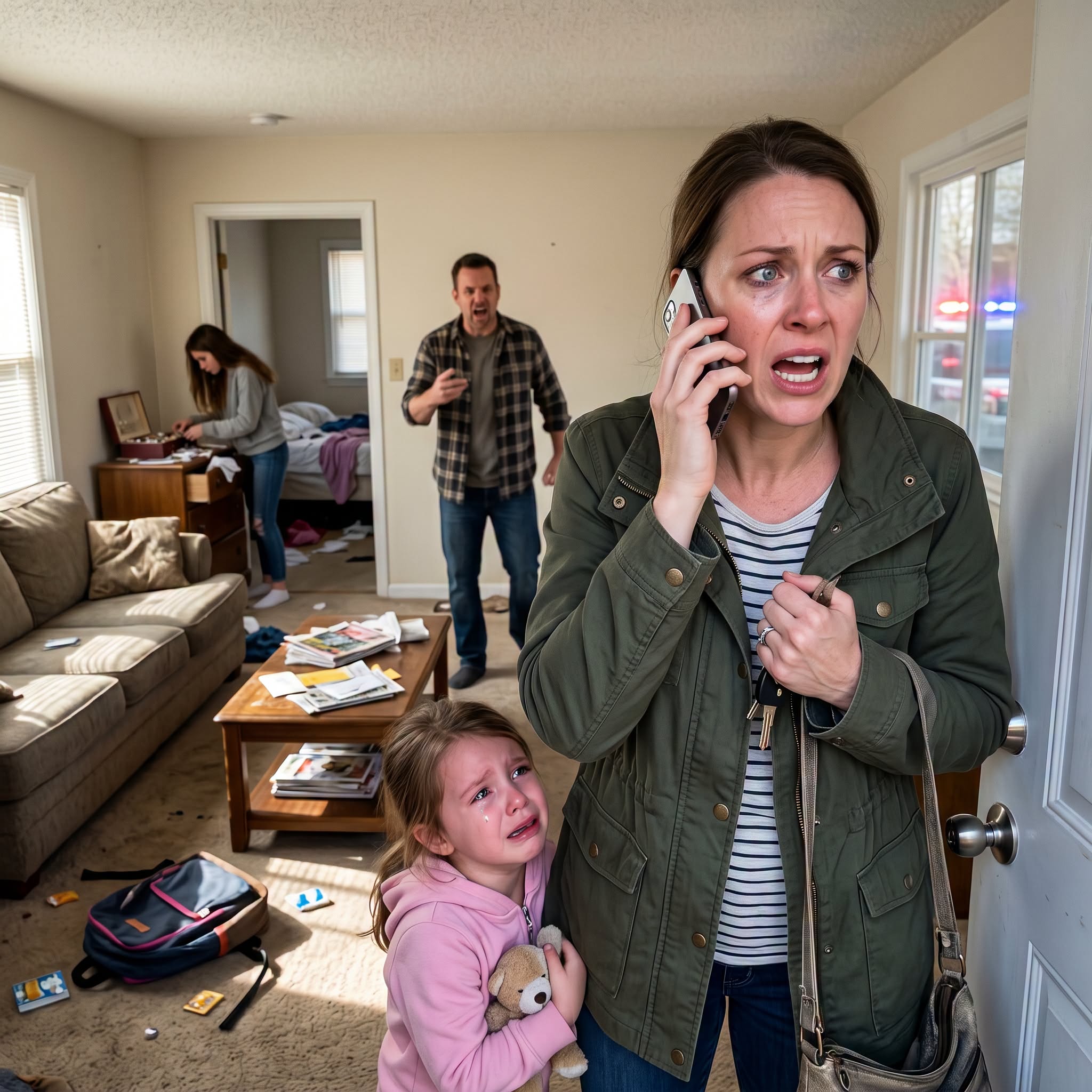 When I came home early, I found my father in my house, shouting threats while my daughter cried in terror.