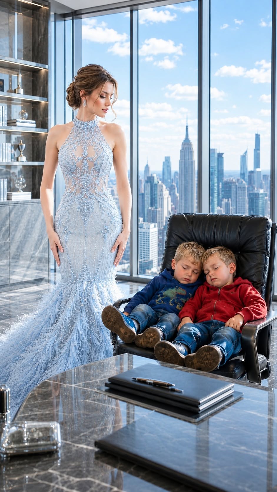"A CEO Found Twins Sleeping in His Office Chair—Then the Note Beside Them Destroyed His Perfect Life