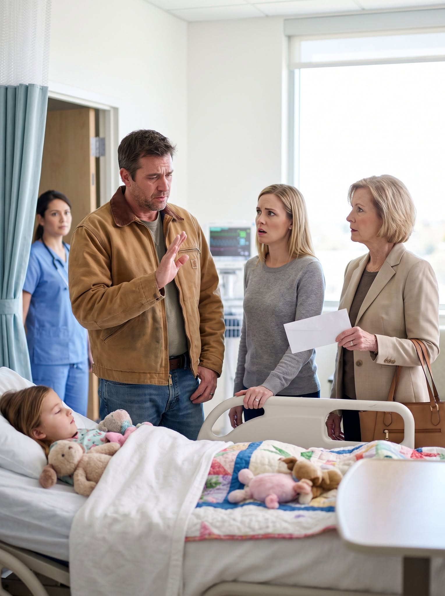 “We need another $12,000,” my mother-in-law said beside my daughter’s hospital bed, like the oxygen mask on my little girl’s face was just background noise