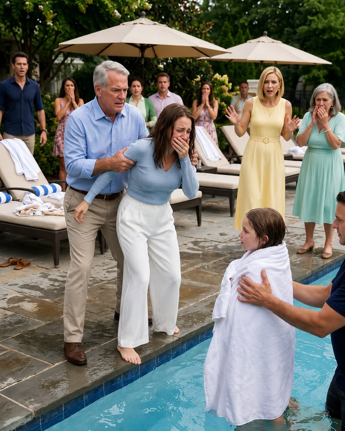 "My sister smiled just before my little daughter slipped into the hotel pool. When I tried to reach her, my father grabbed my arm and refused to let me go. They never imagined that I would take away everything they valued