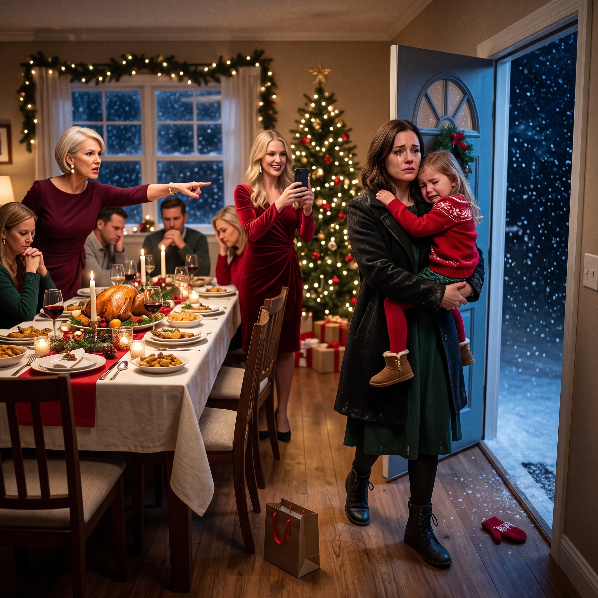 At Christmas, my mother pointed at the front door and screamed, “Get out with your daughter.”