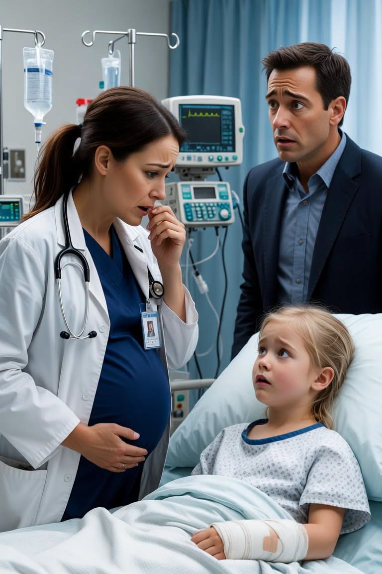 He rushed into the emergency room with his injured daughter in his arms, never imagining that the doctor on duty would be the pregnant woman he had abandoned months earlier