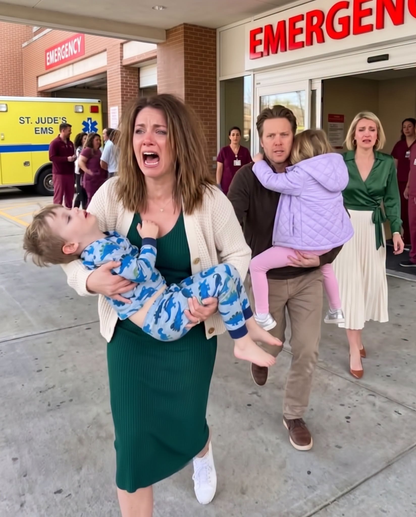 My husband rushed his mistress’s child into the ER before our own son, even as our little boy burned with fever and convulsed in my arms