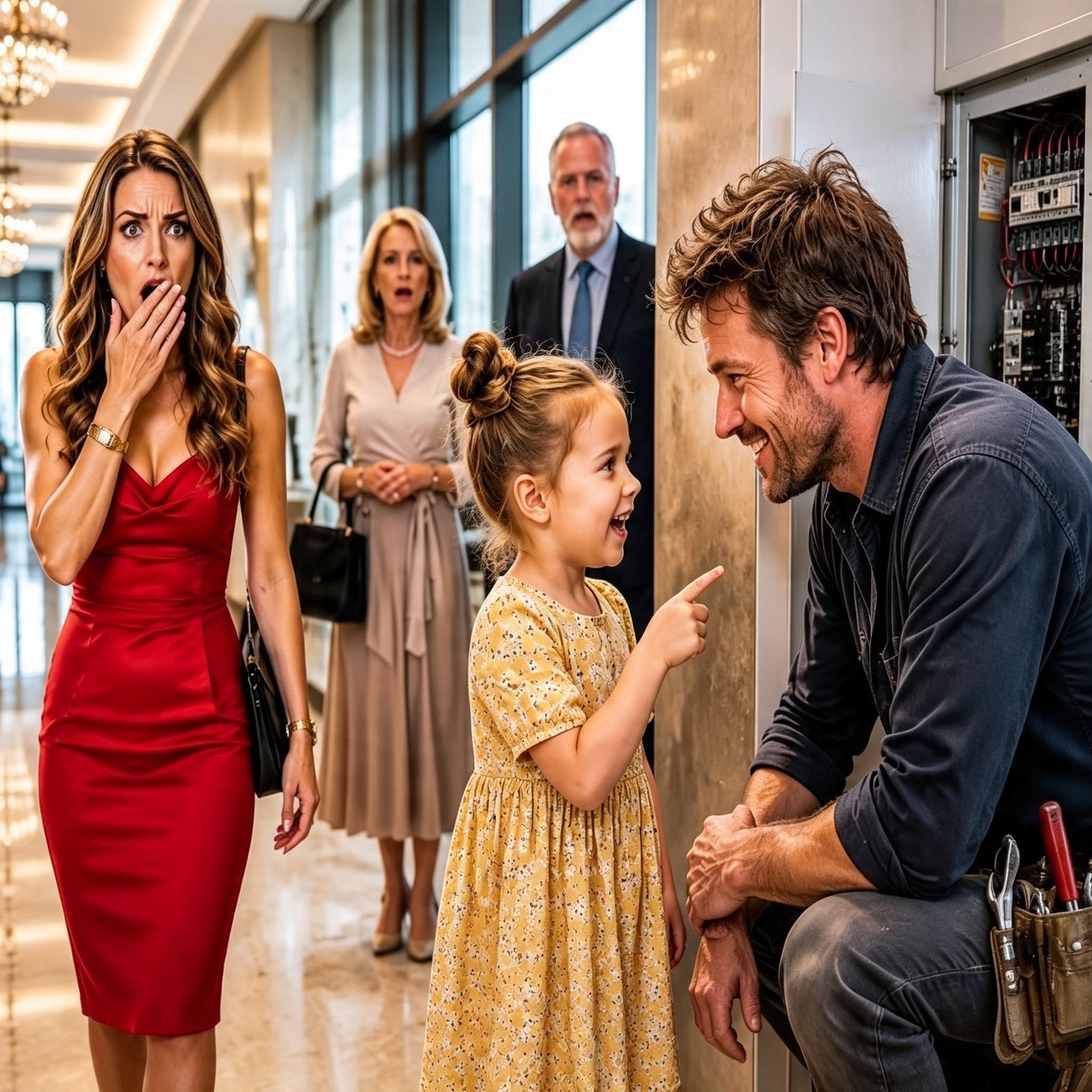 “She Sounds Nice,” the Silent Daughter Said to a Stranger Mechanic—And the Finance CEO Froze When the Man Who Fixed Elevators Reached the Child She Couldn’t Save With Money