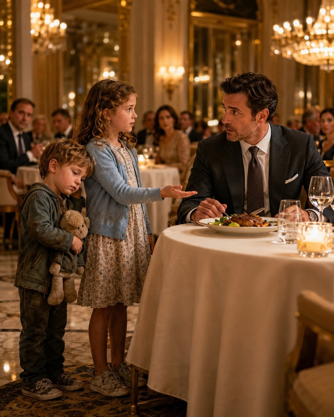 A Little Girl Asks a Billionaire for Leftovers to Feed Her Starving Brother - What He Does Next...